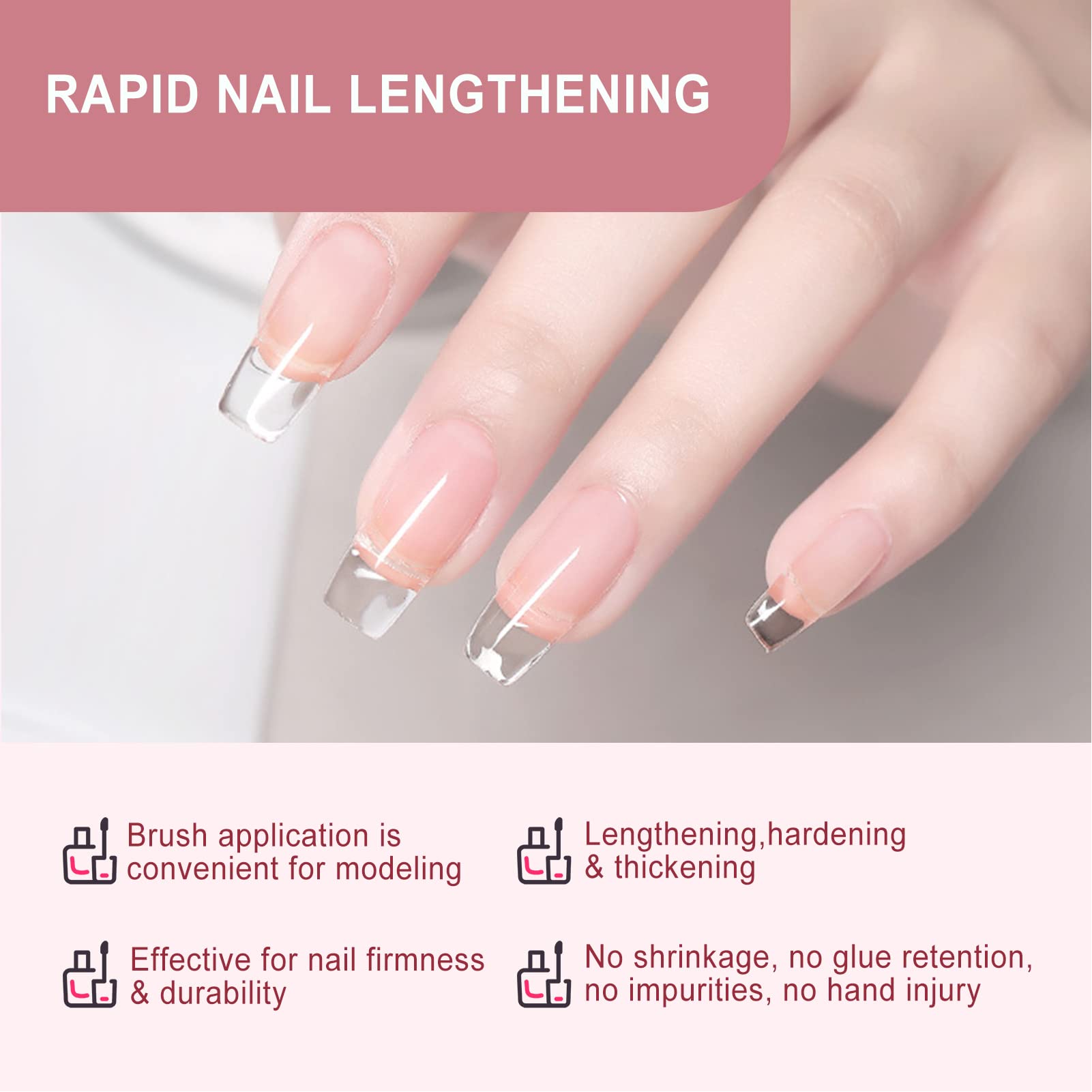 Professional nail extension application using fiberglass kit