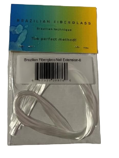 Close up of long premium fiberglass silk strands for professional manicure extension and repair.