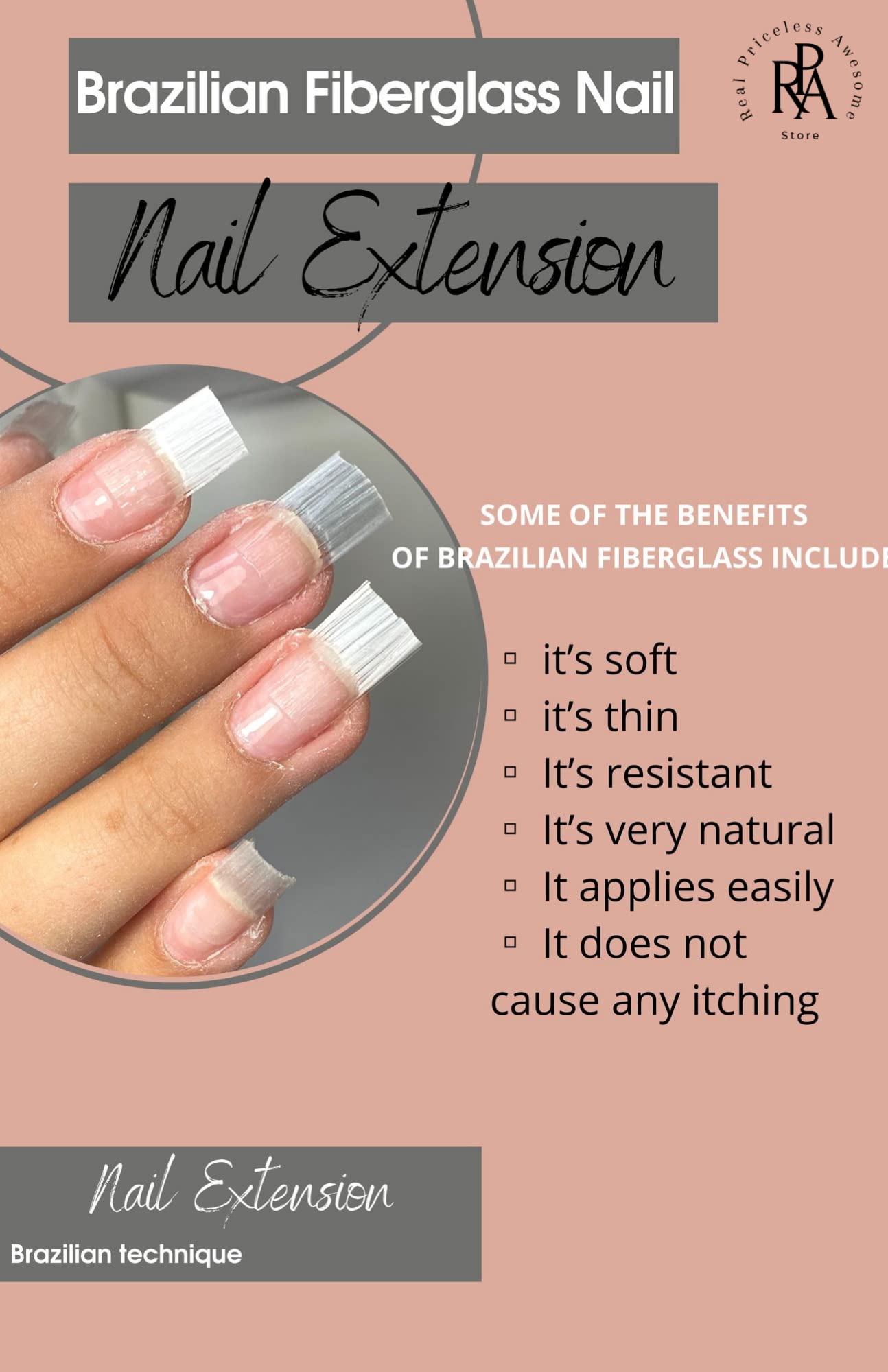 RPA Store nail art design fibers illustrating flexible trim to fit application without plastic tips.