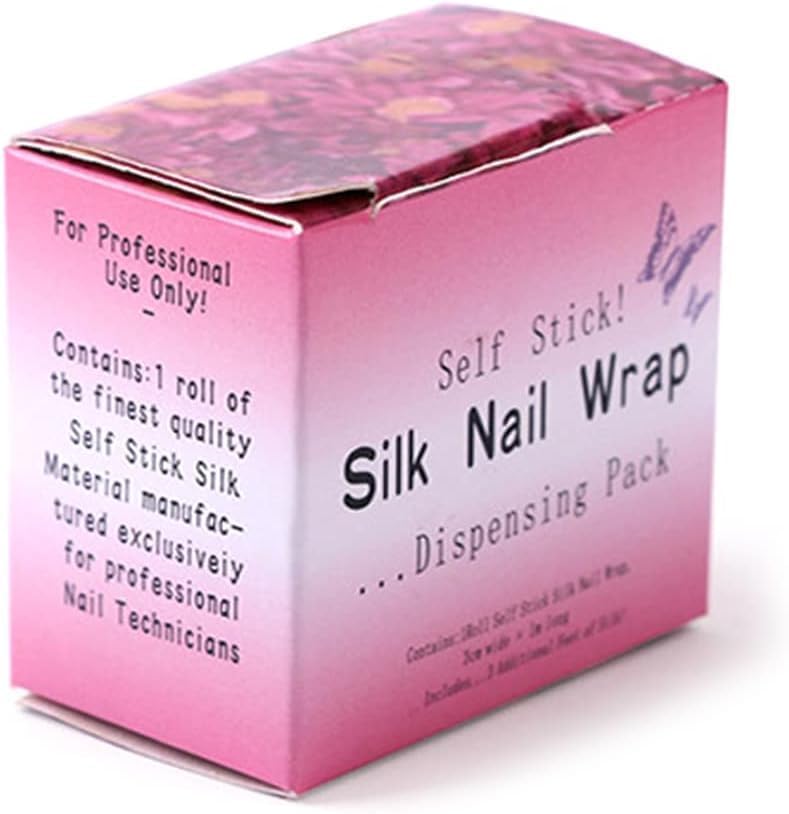 Close up of self adhesive silk fiberglass nail wrap texture