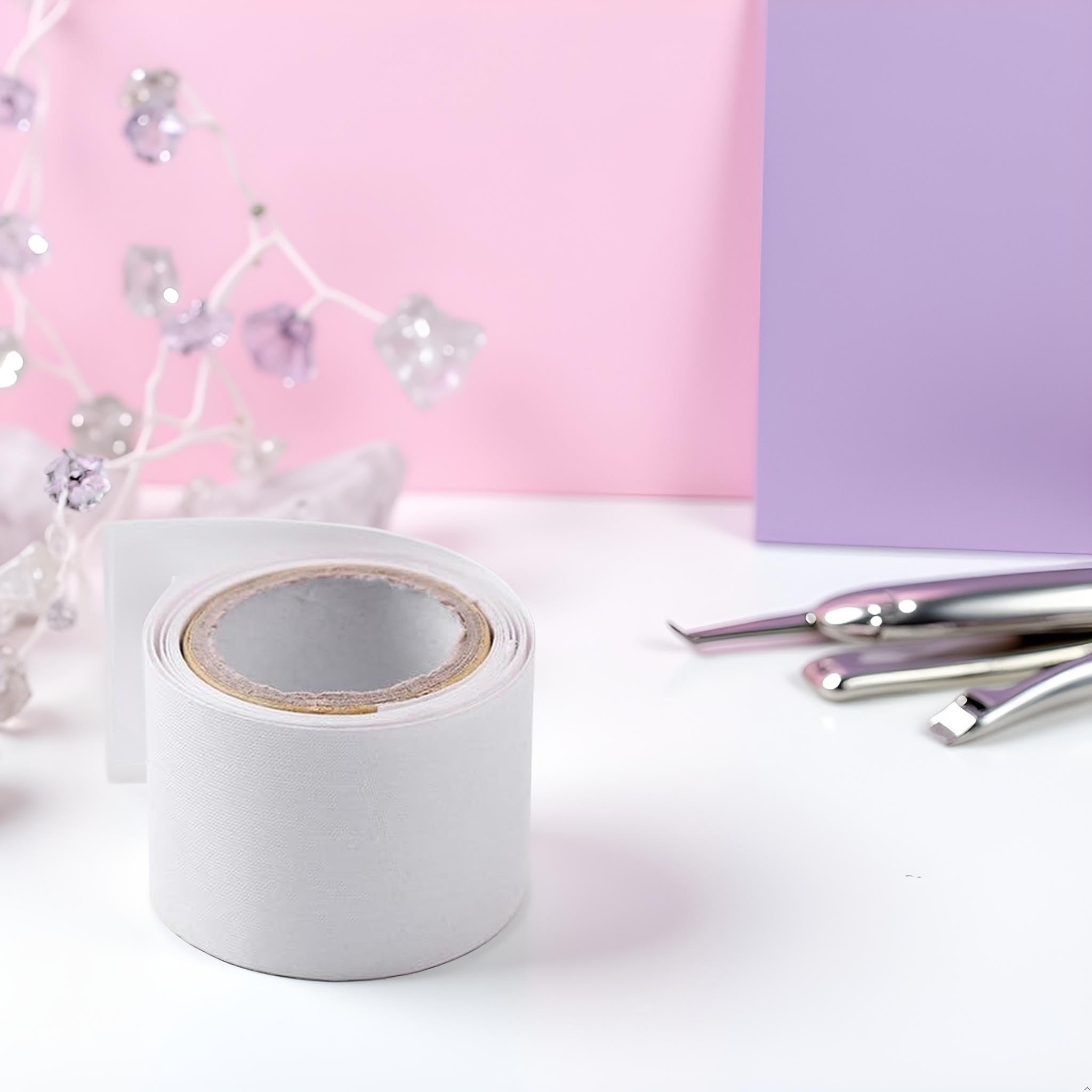White adhesive fiberglass nail wrap for split repair