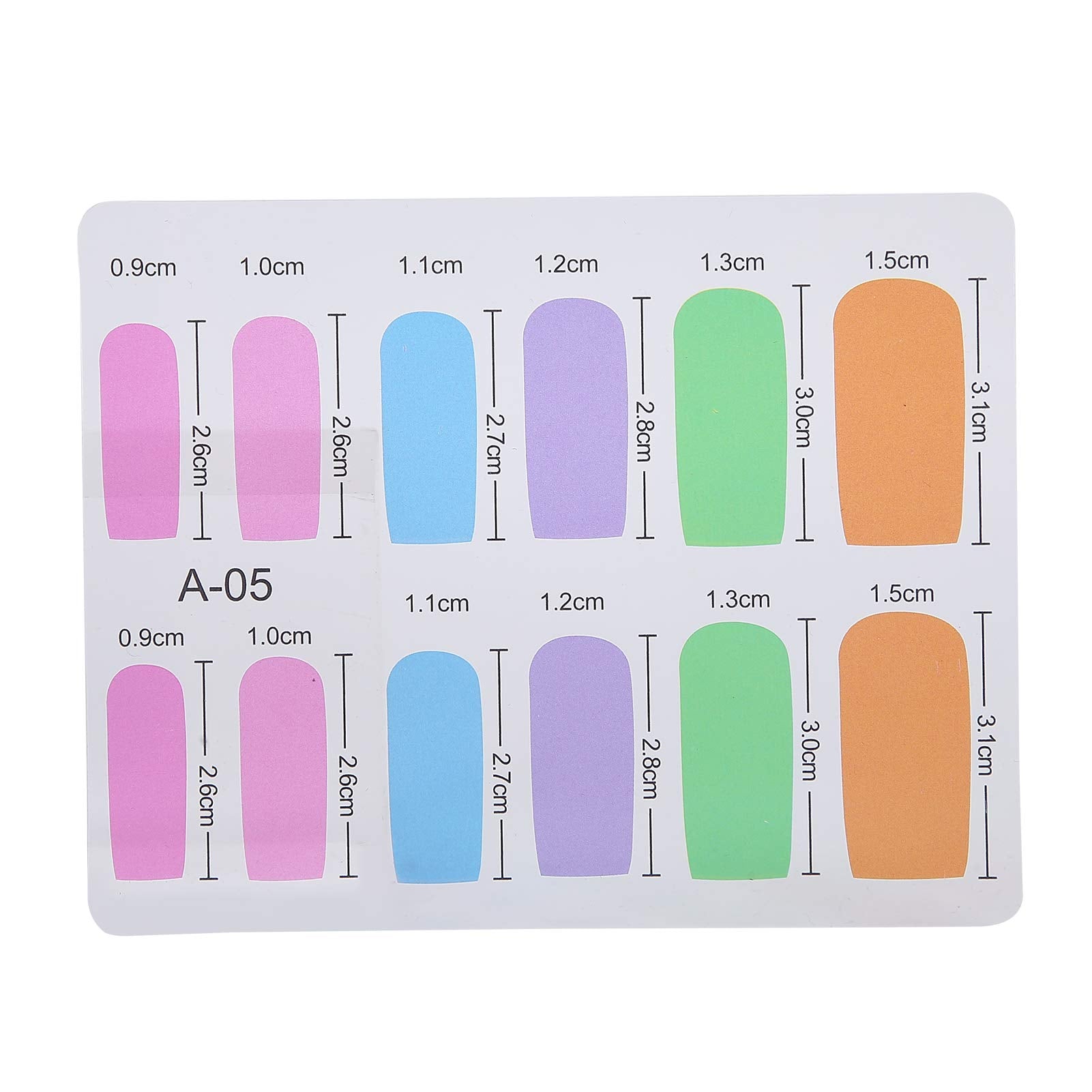 Visual layout of the six included nail shape templates for customizing DIY extension lengths