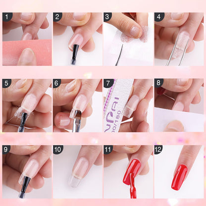White fiberglass wraps for professional DIY nail art extensions