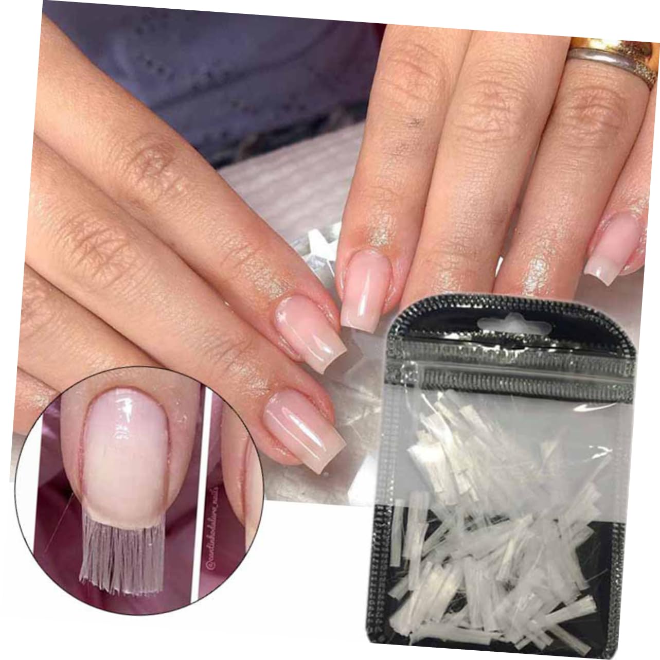 Step by step fiberglass nail extension kit application