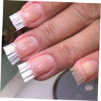 Durable nail reinforcement fibers in transparent finish