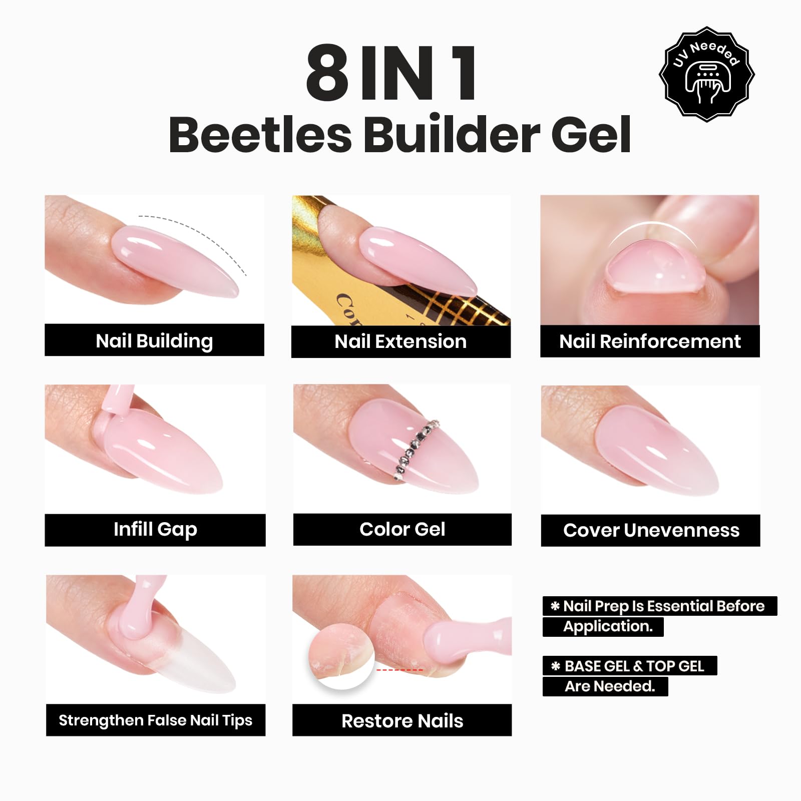 Beetles Cover Nude builder gel texture swatch