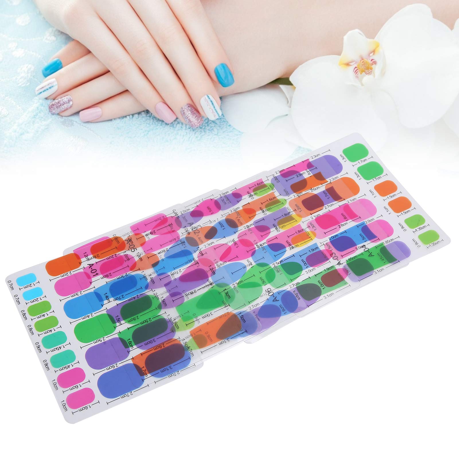 Close up of 6 different fiberglass nail shapes