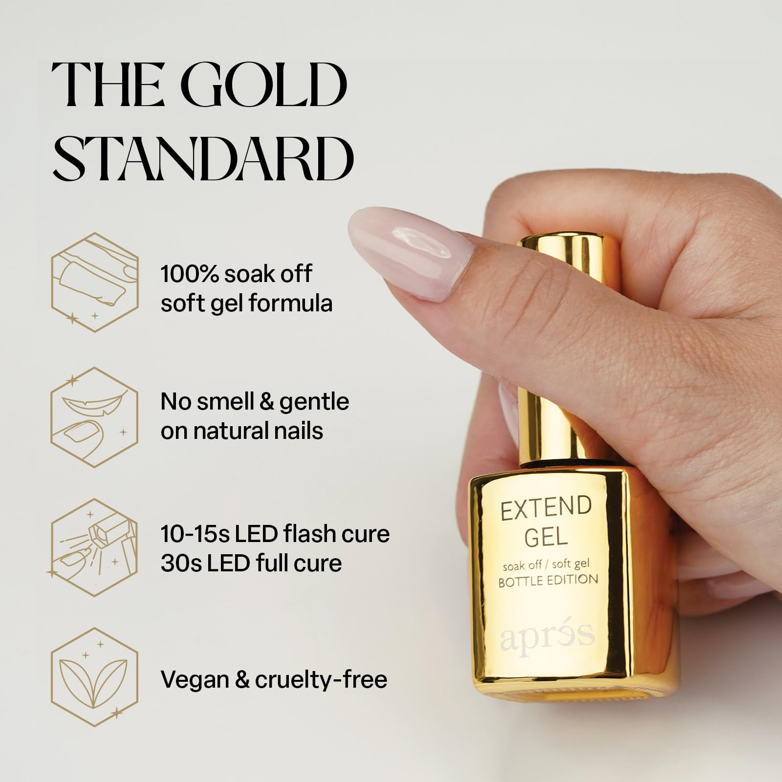 AprÃ©s soft gel adhesive bottle for nail extensions