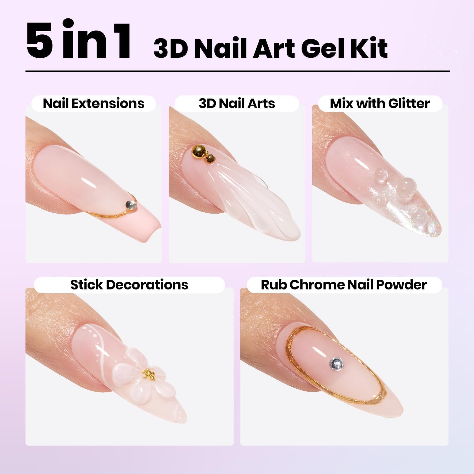Beetles 5 in 1 clear builder gel texture detail