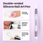 Hand sculpted nail extensions created with Beetles builder gel