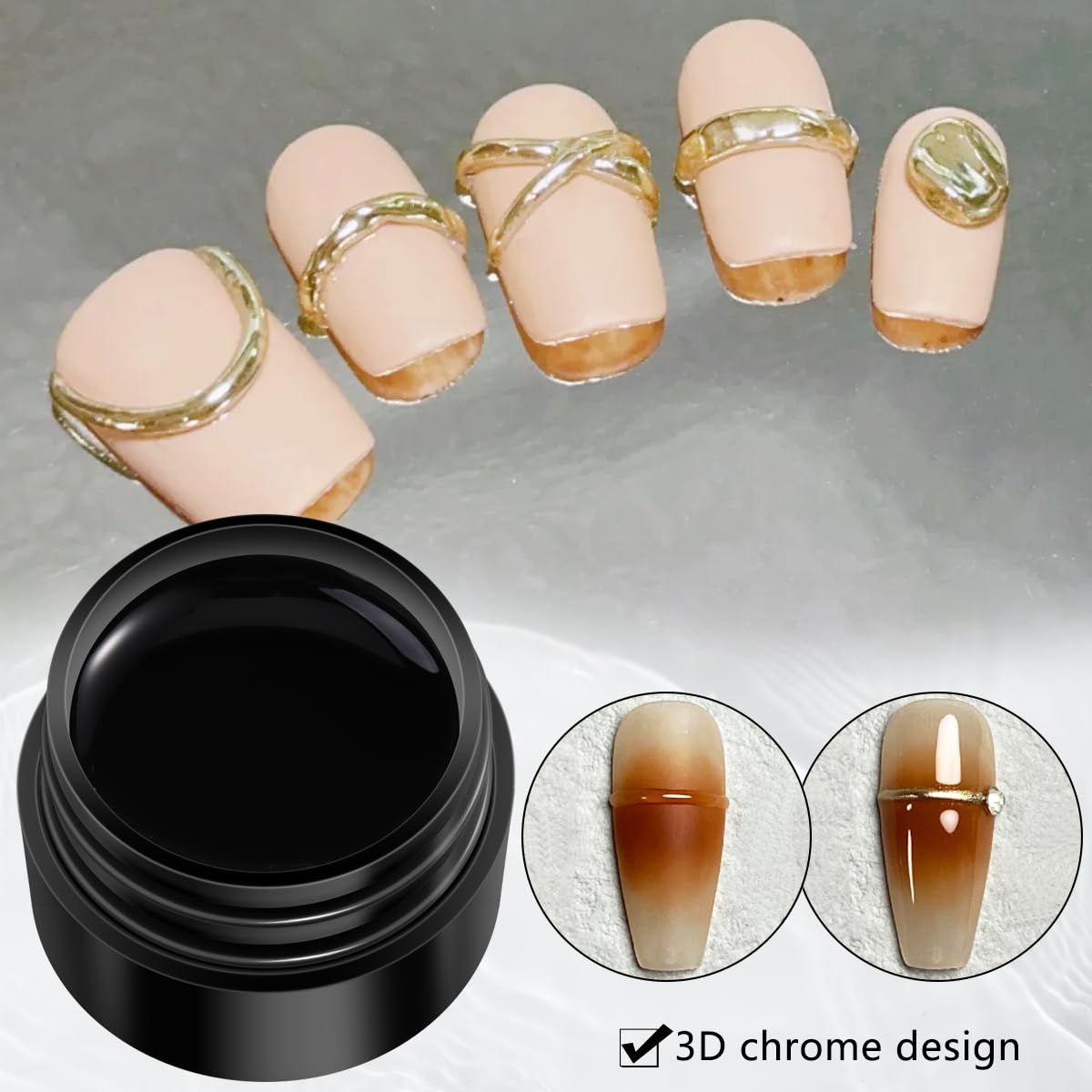 Fcozpjk 3D sculpting gel texture demonstration on nail surface