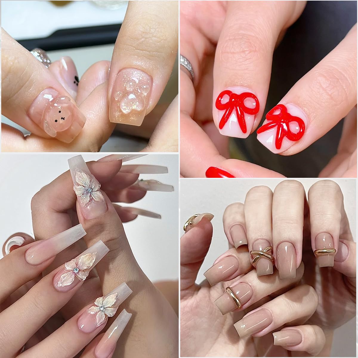 Instructions for using clear 3D sculpting gel for embossed nail designs