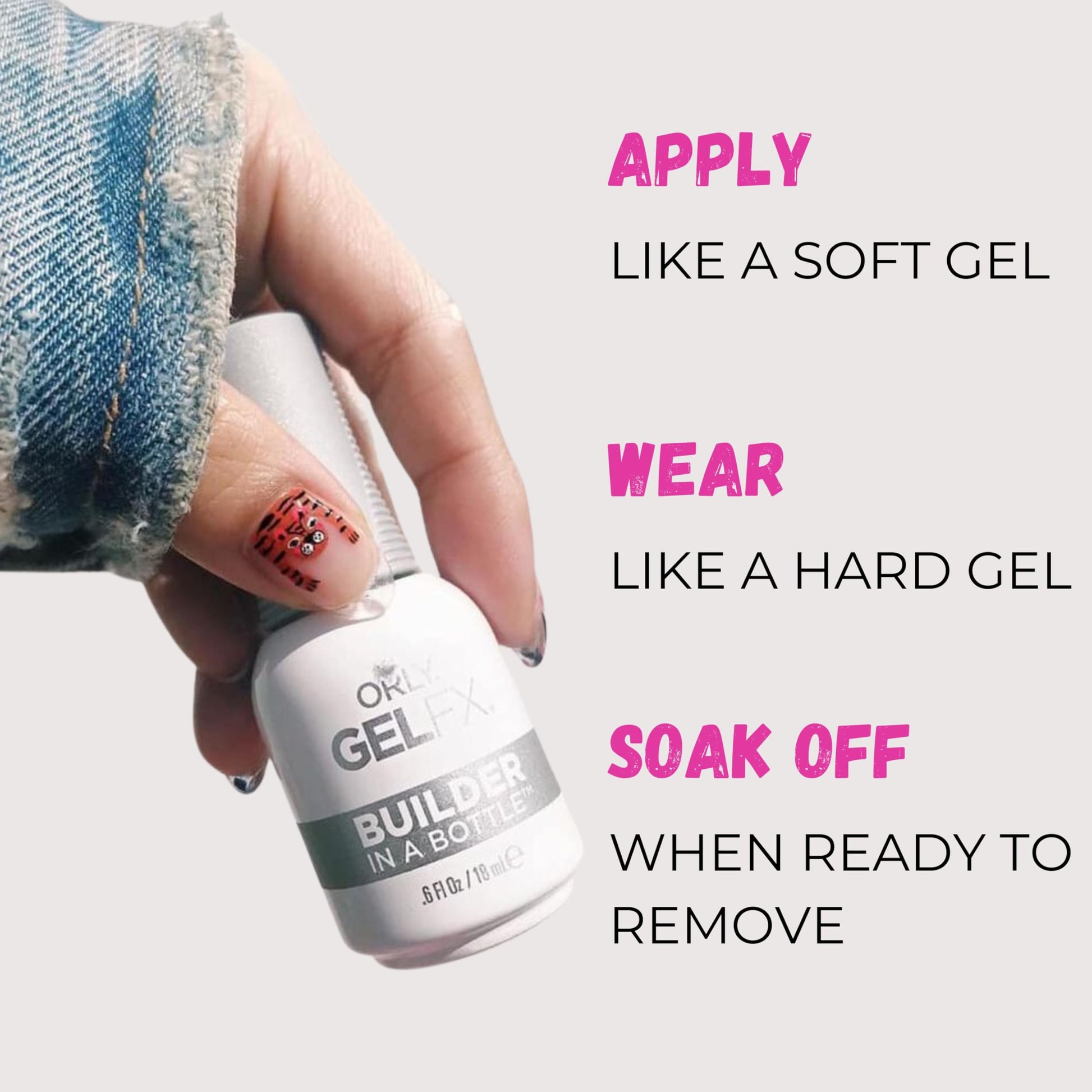 Instructions for curing Orly Builder gel under UV lamp