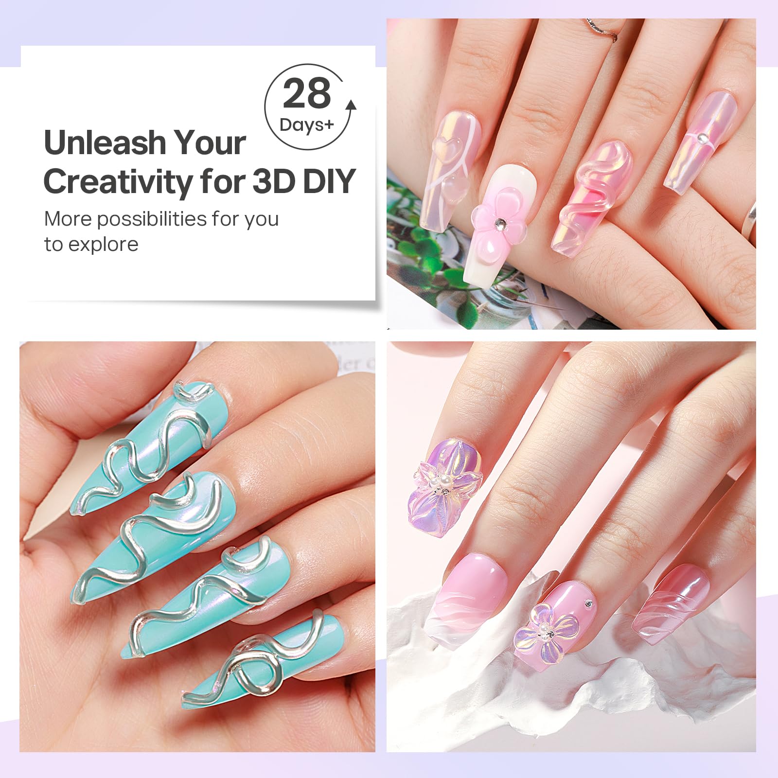 Professional UV LED nail extension modeling gel