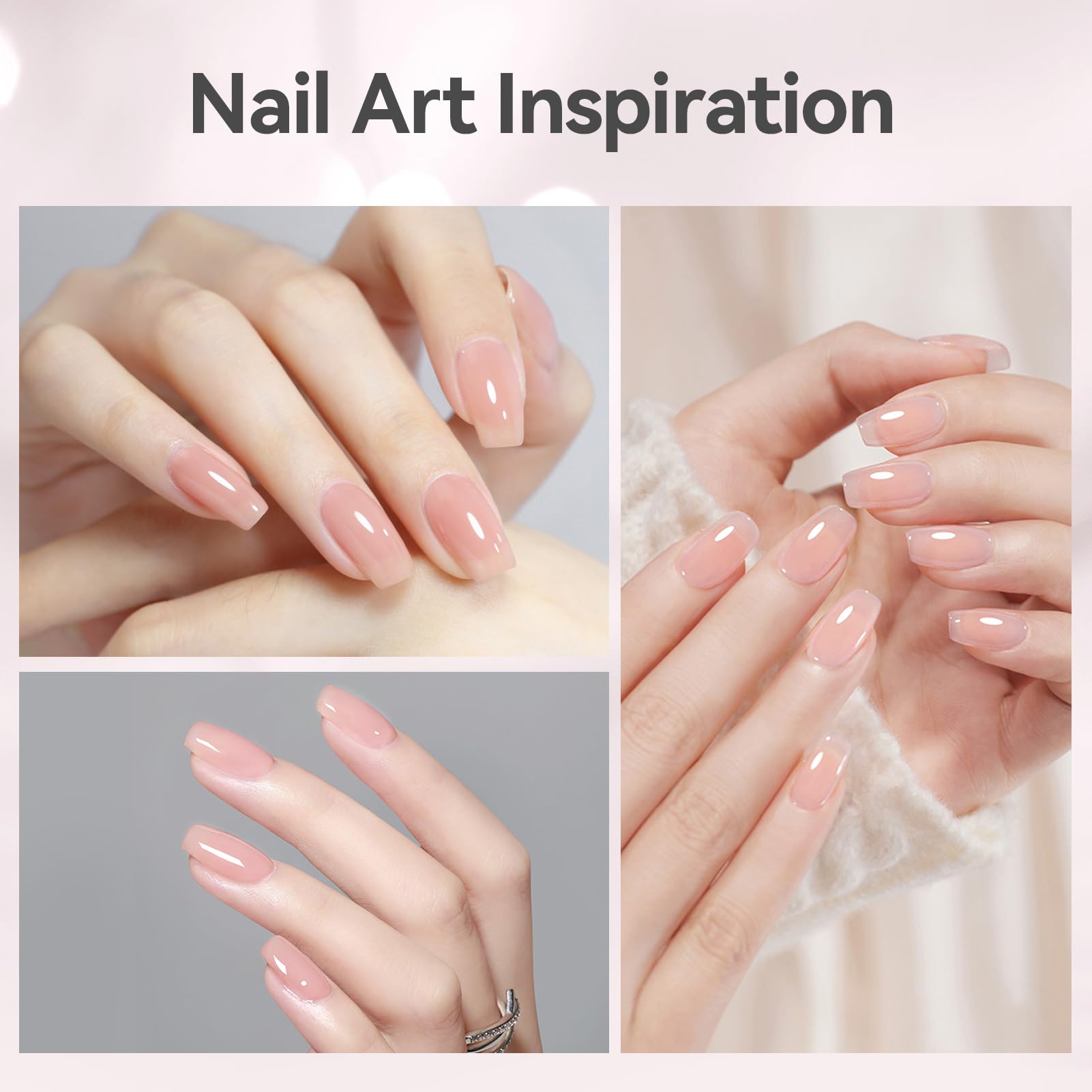 Finished manicure using Born Pretty 8-in-1 extension gel