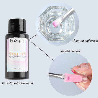 Professional poly gel nail extension set for home use.