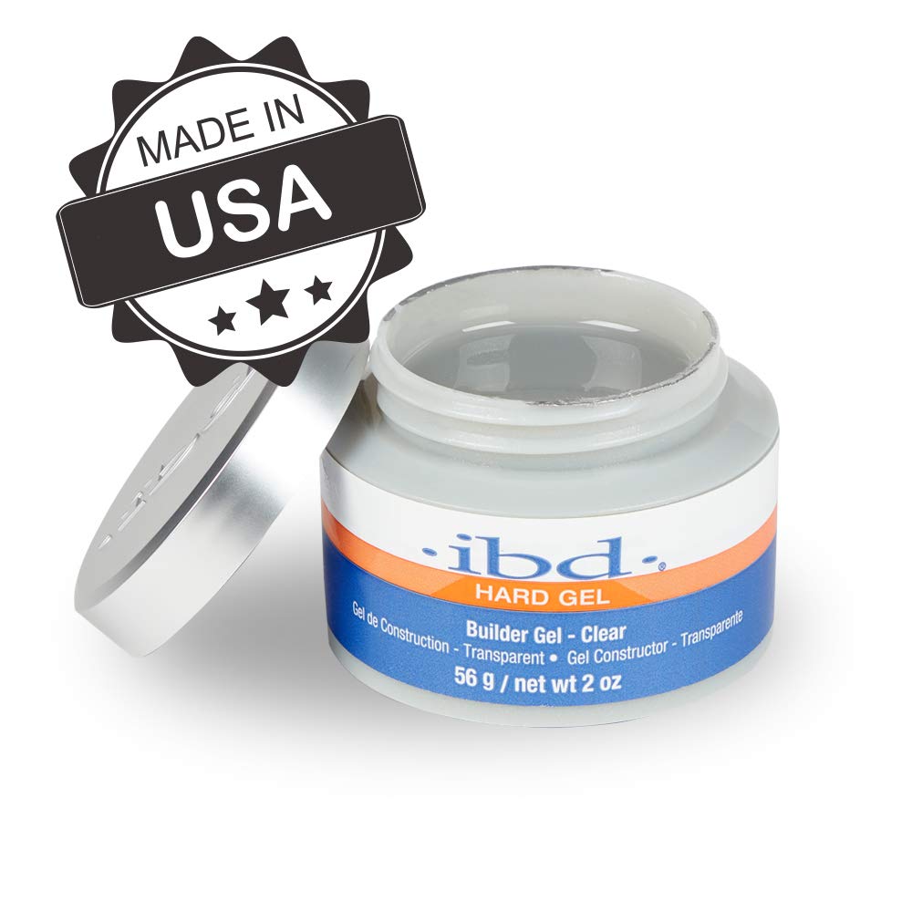 Clear builder gel application on natural nails