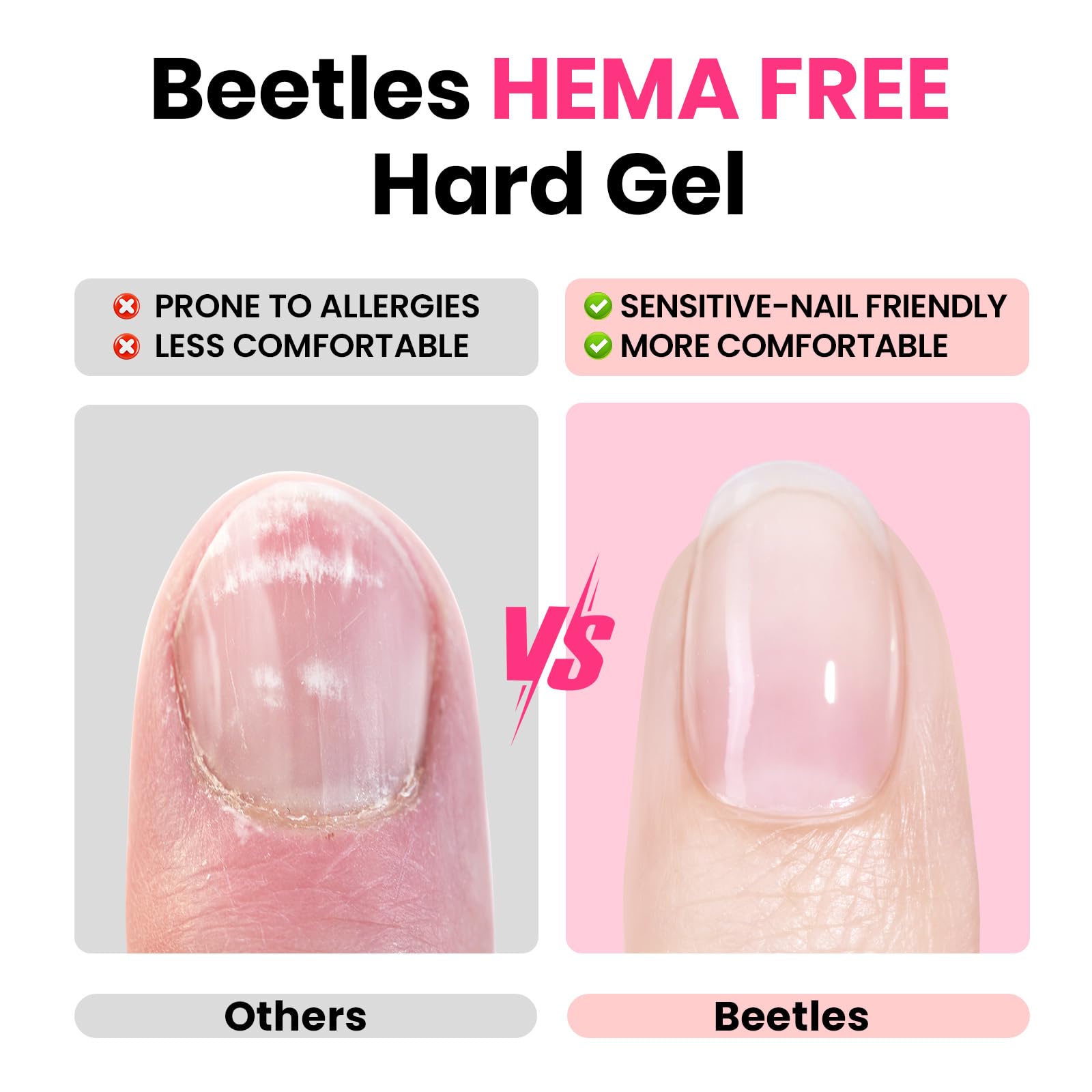 Beetles clear hard gel jar and jelly nude gel jar side by side