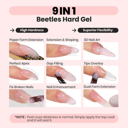 Included flat nail brush for sculpting hard gel