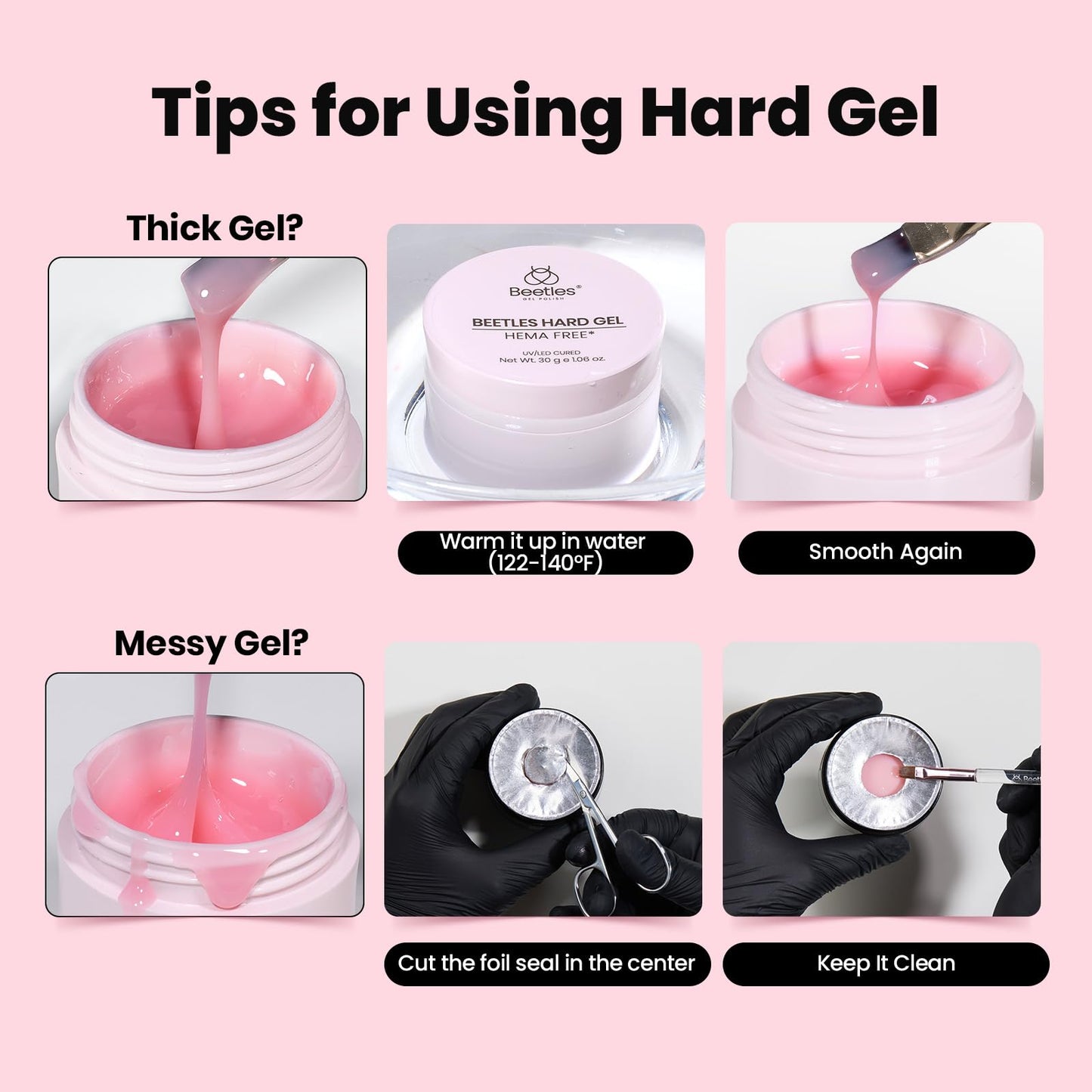 Beetles hard gel packaging and set components