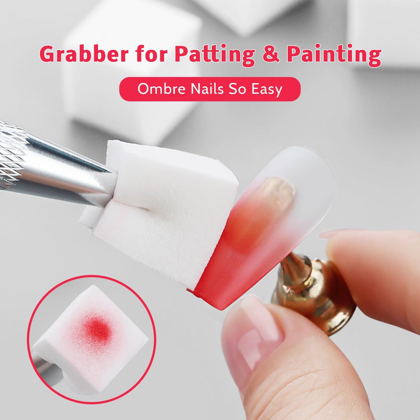 Professional nail art kit components including gel palette and sponge