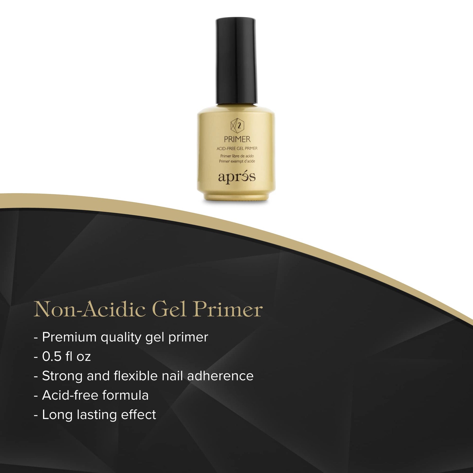 Close up of AprÃ©s Gel-X pH Bonder and Extend Gel bottles