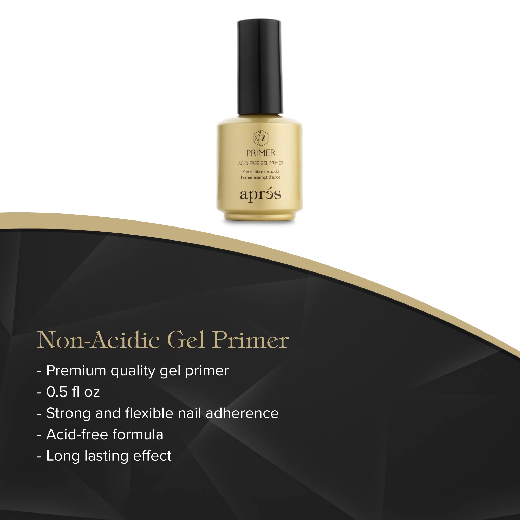 Close up of AprÃ©s Gel-X pH Bonder and Extend Gel bottles
