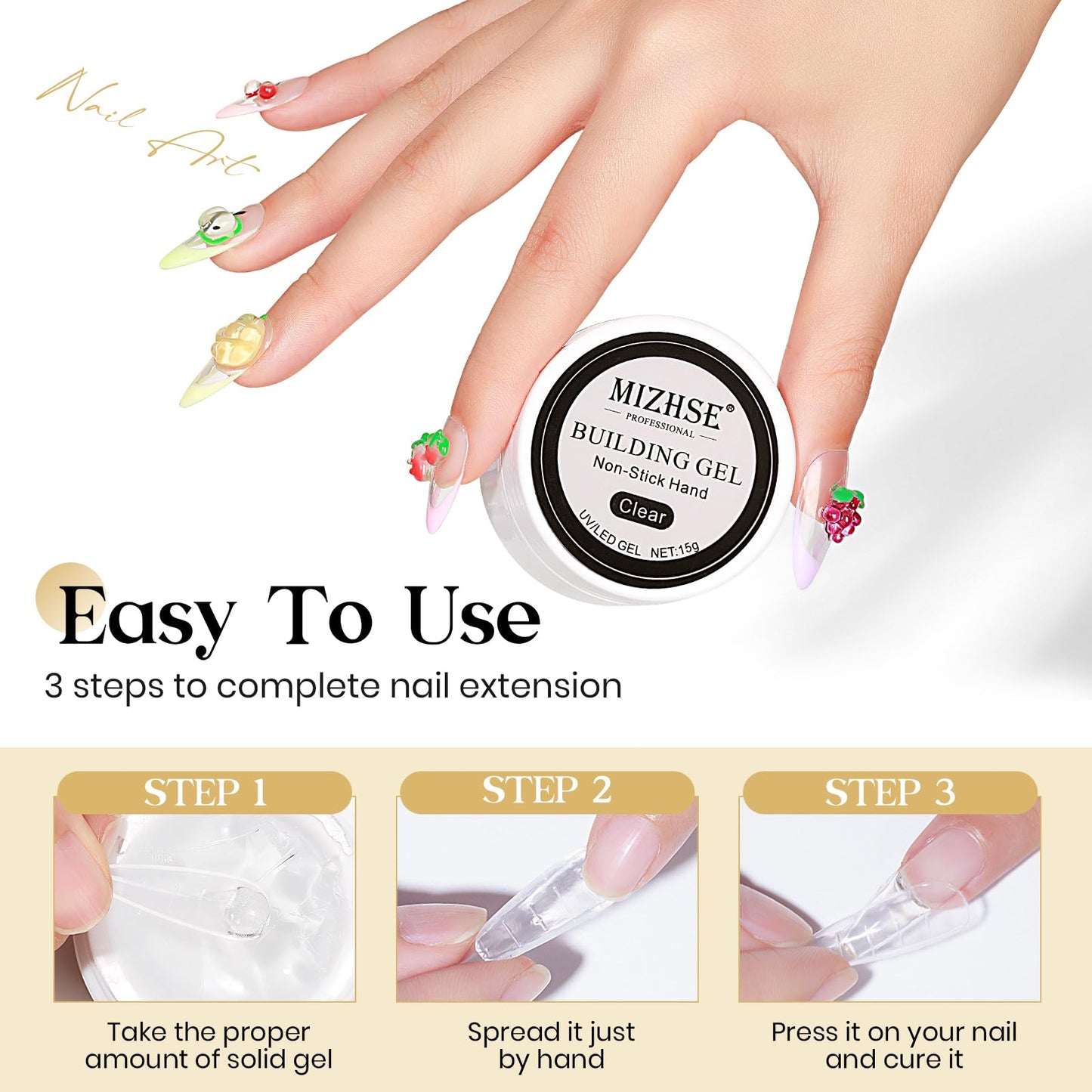 Authentic Mizhse 15g nail carving gel packaging