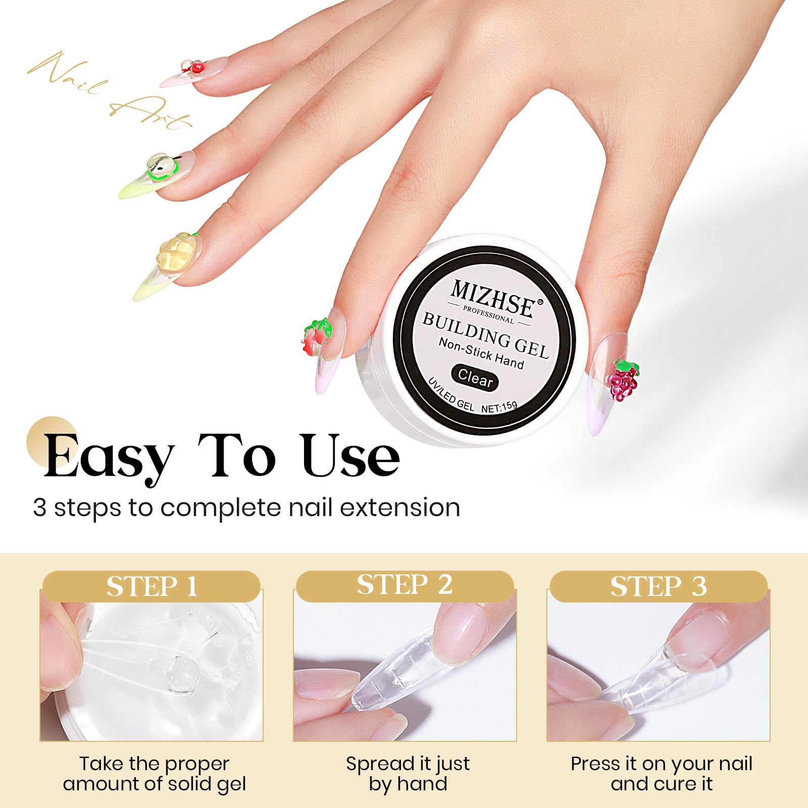 Authentic Mizhse 15g nail carving gel packaging
