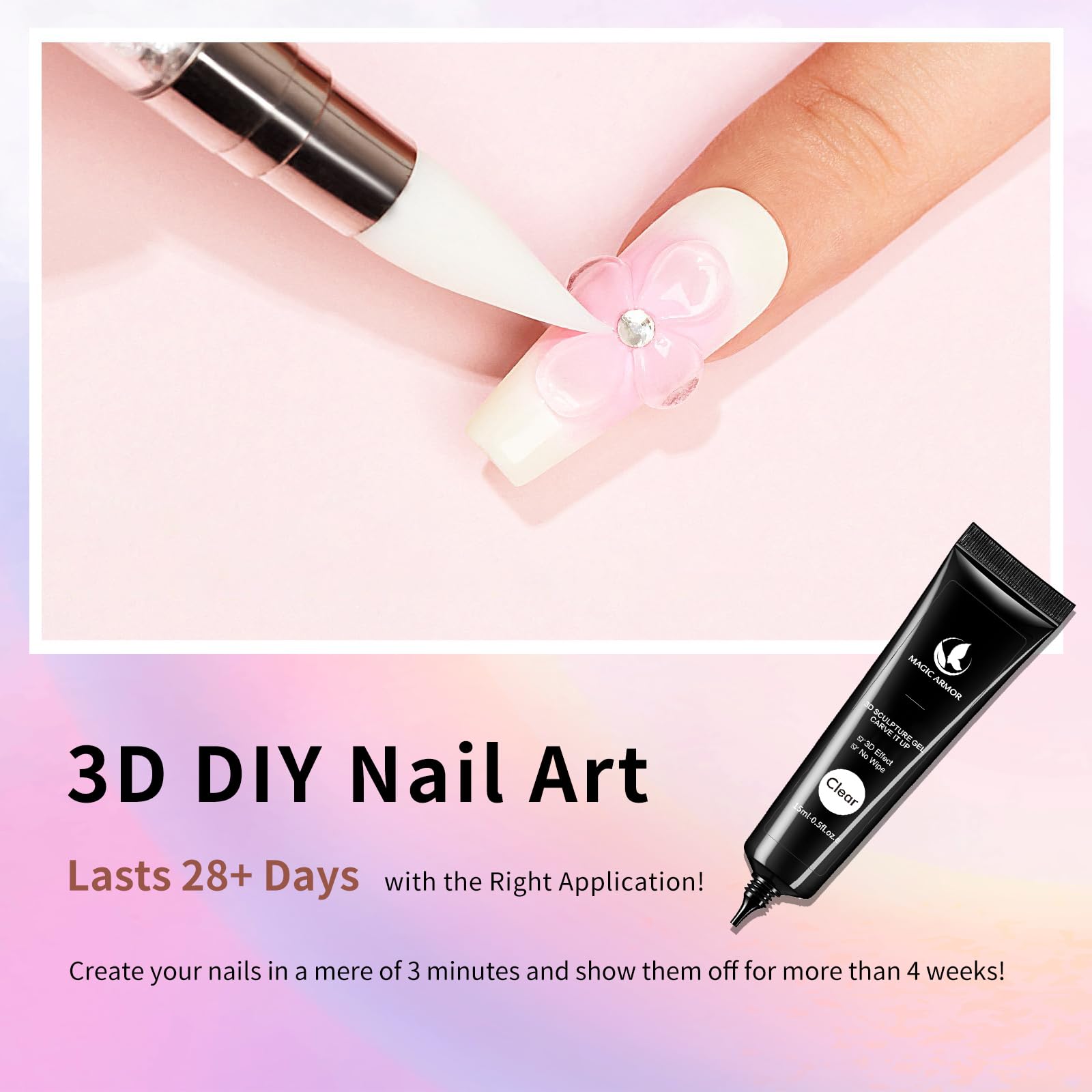 Magic Armor 3D nail art gel texture detail