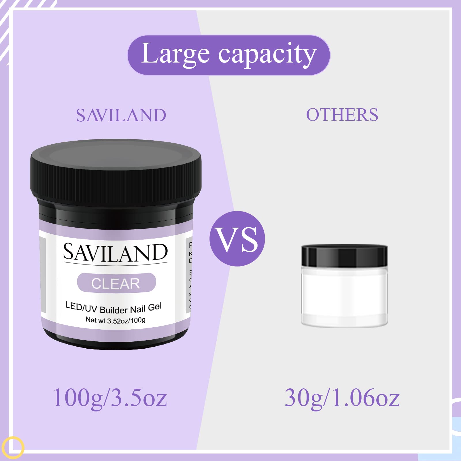 Saviland hard builder gel texture showing high transparency