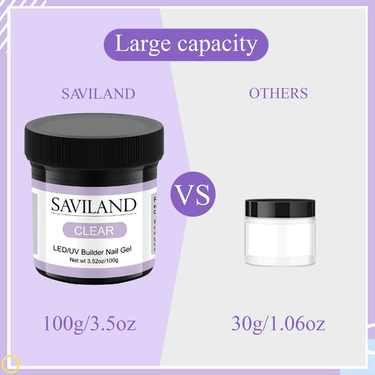 Saviland hard builder gel texture showing high transparency