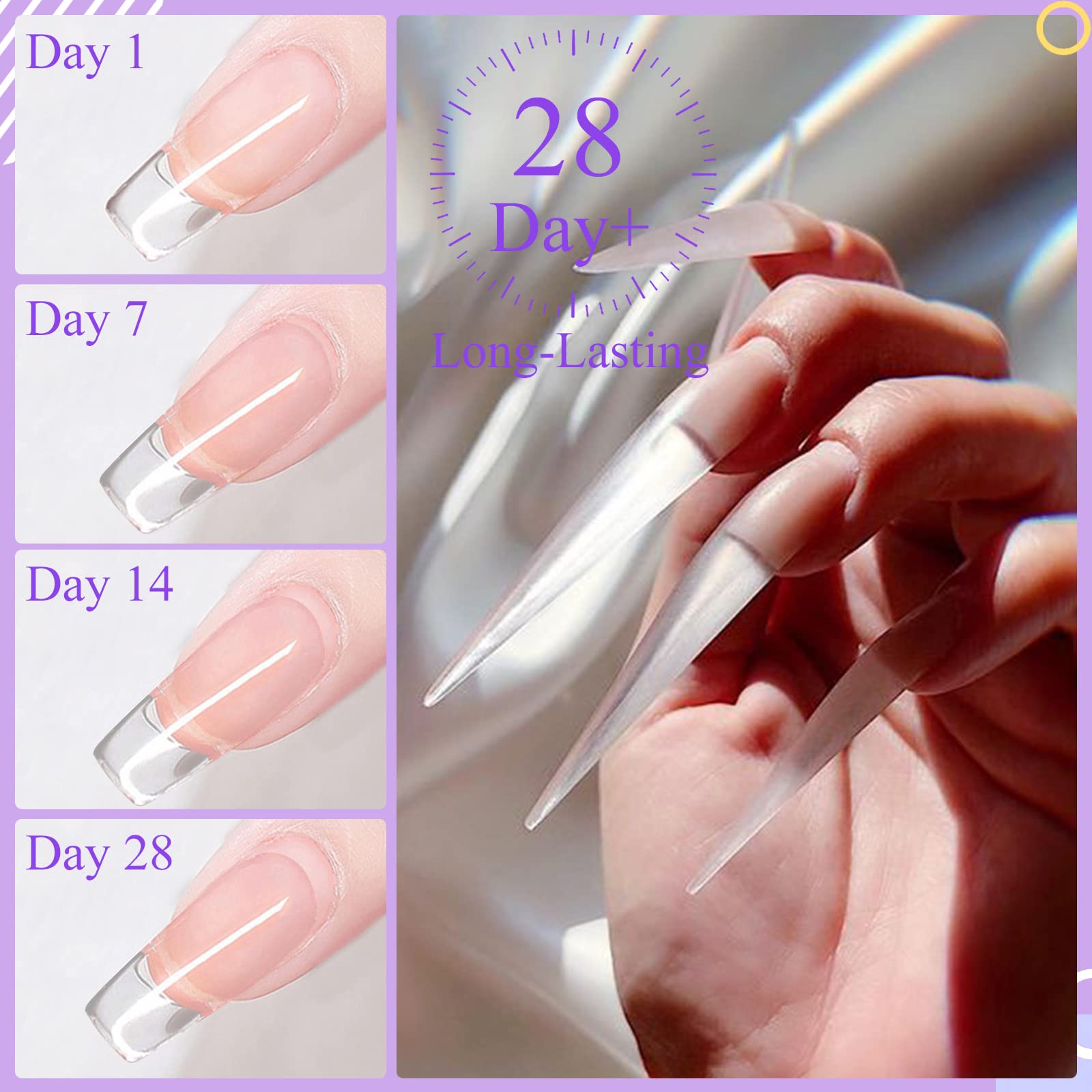 Saviland clear nail gel used for DIY manicure and strengthening