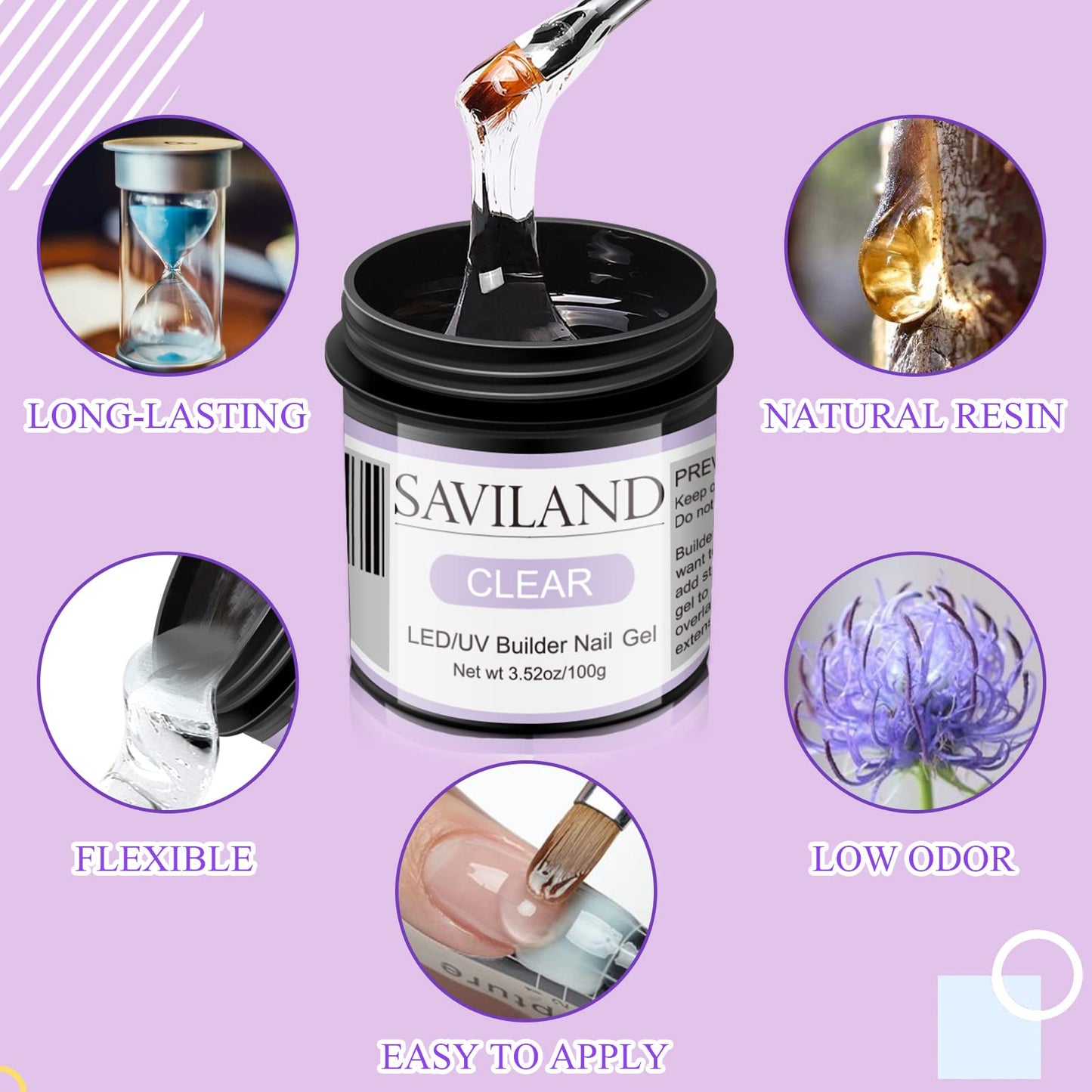 Close up of Saviland LED UV builder gel consistency
