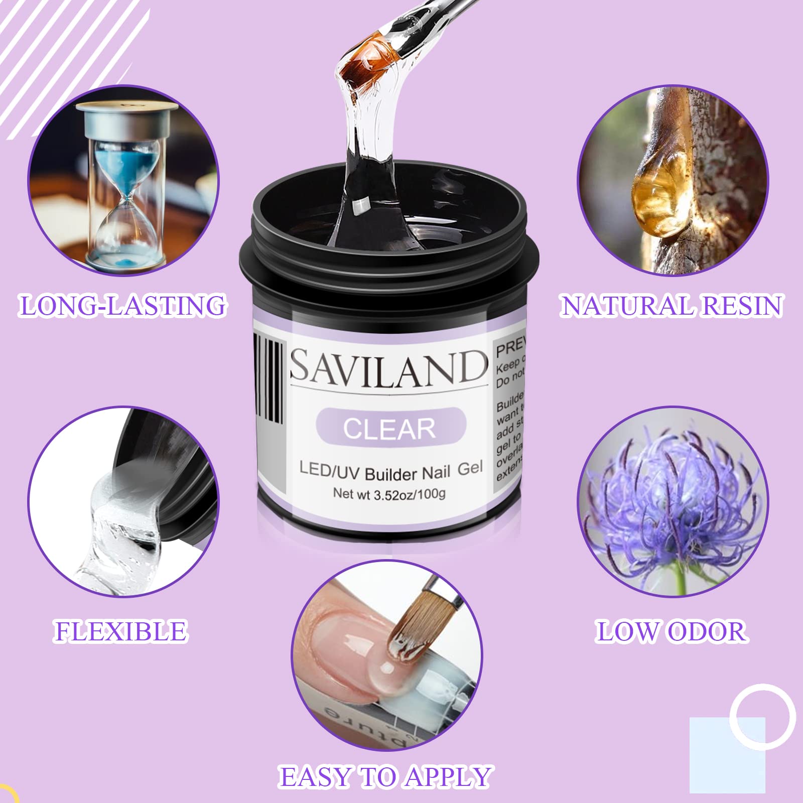 Close up of Saviland LED UV builder gel consistency