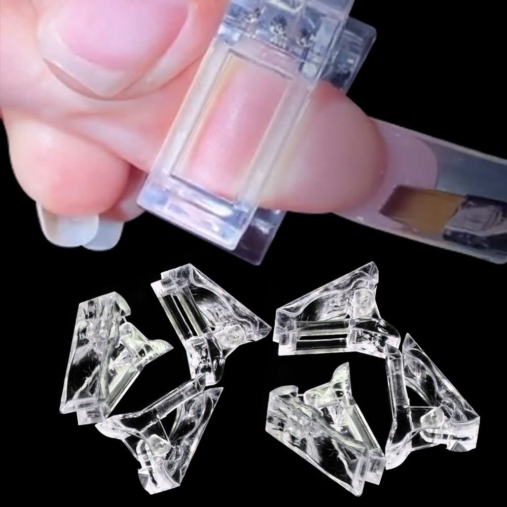 Top view of 10 piece nail art builder clamp set