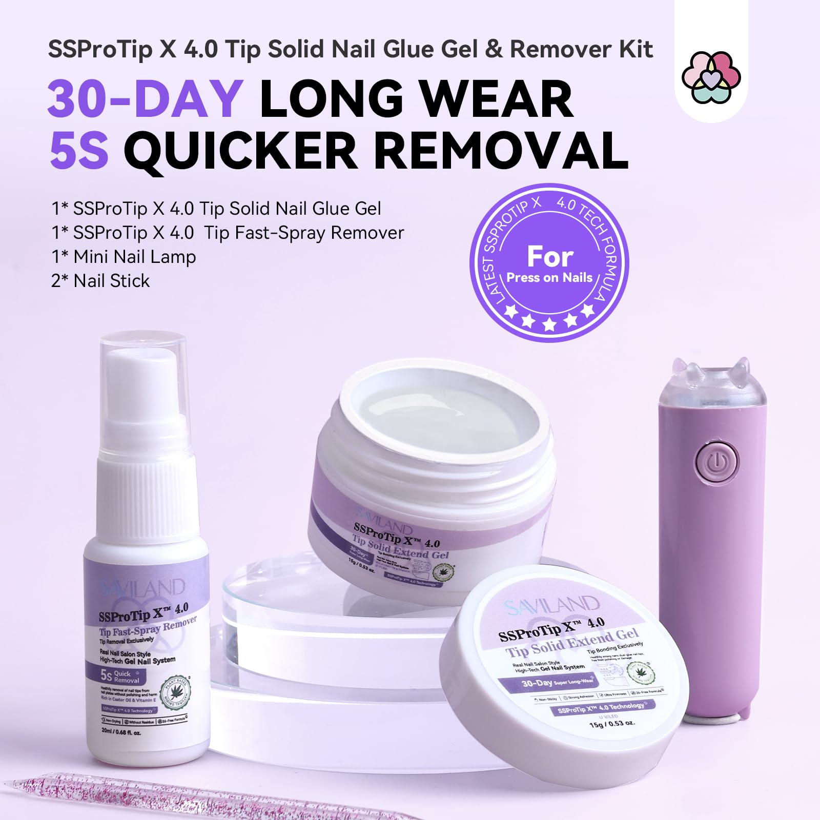 Saviland nail glue gel container and applicator tools