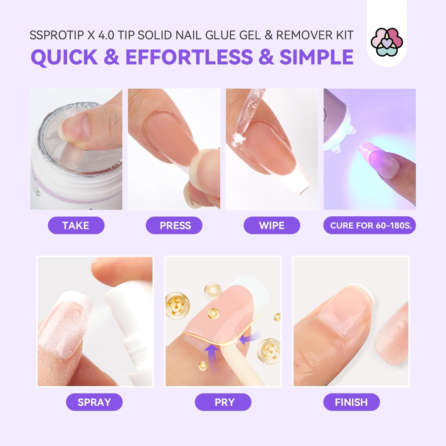 Professional press-on nail application using Saviland kit