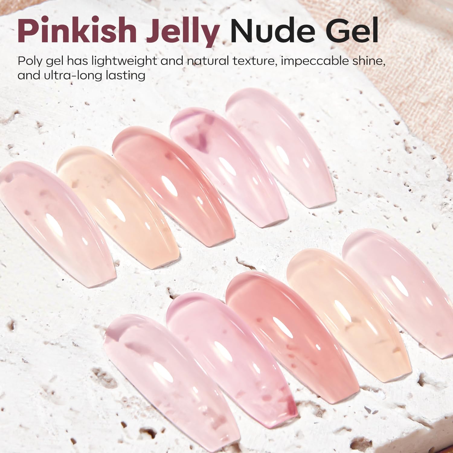 Modelones poly gel tubes with milky white and pink shades