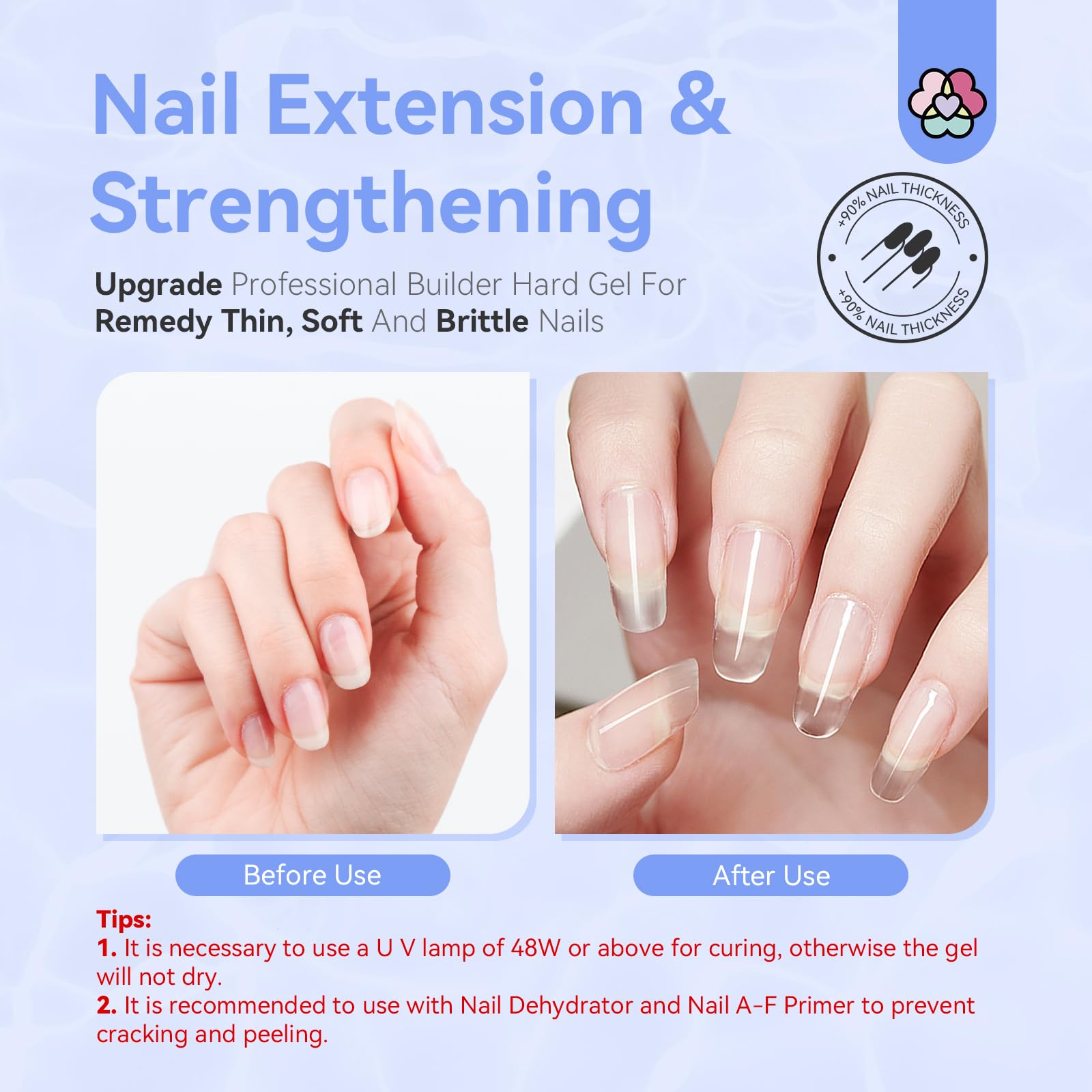 Saviland clear builder gel jar with brush and nail forms
