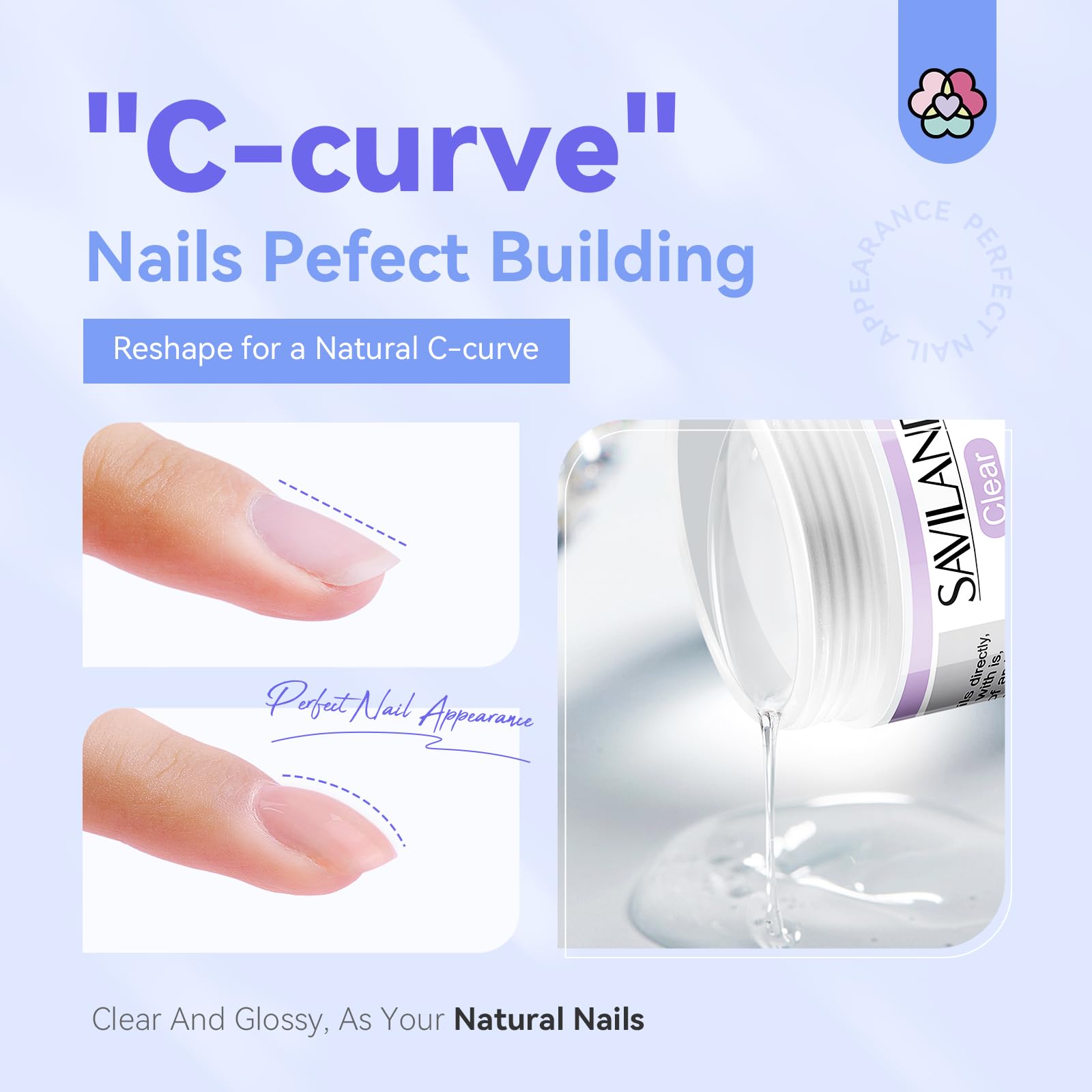 Close up of Saviland builder gel texture for nail extensions