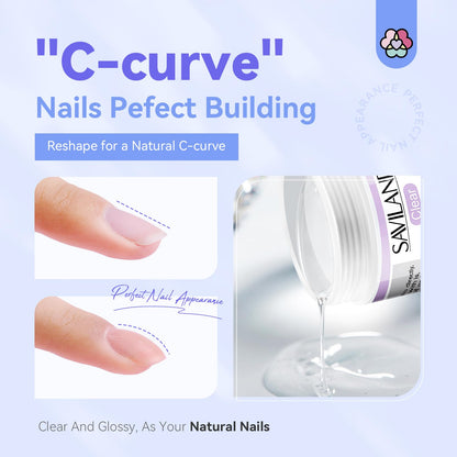 Close up of Saviland builder gel texture for nail extensions