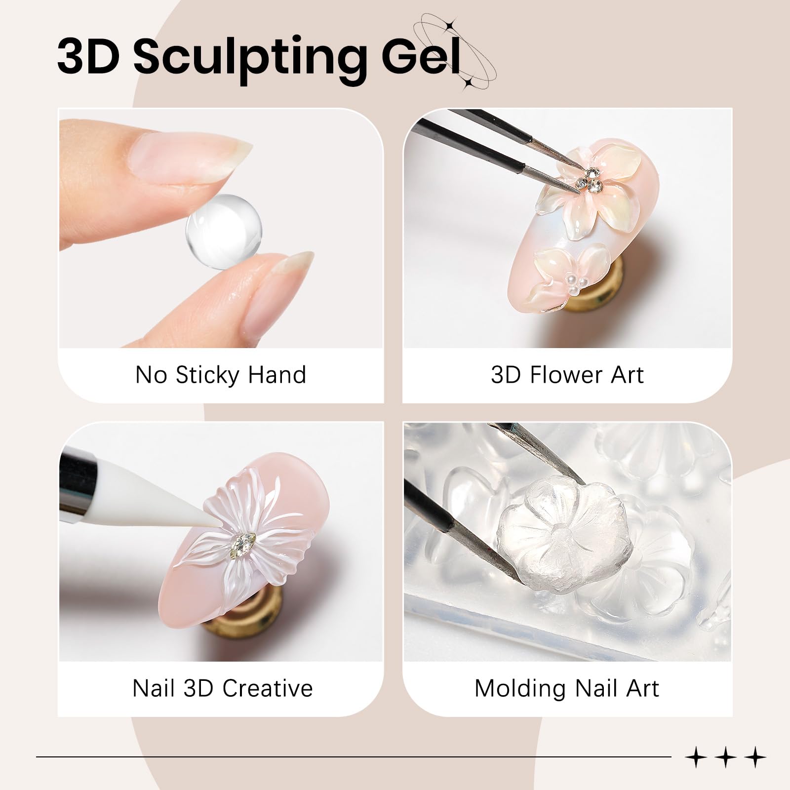 Using a silicone tool to mold Supwee 3D nail gel