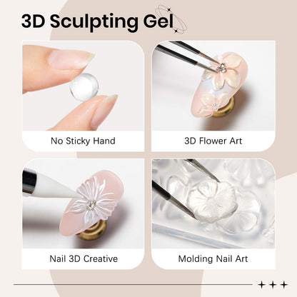 Using a silicone tool to mold Supwee 3D nail gel