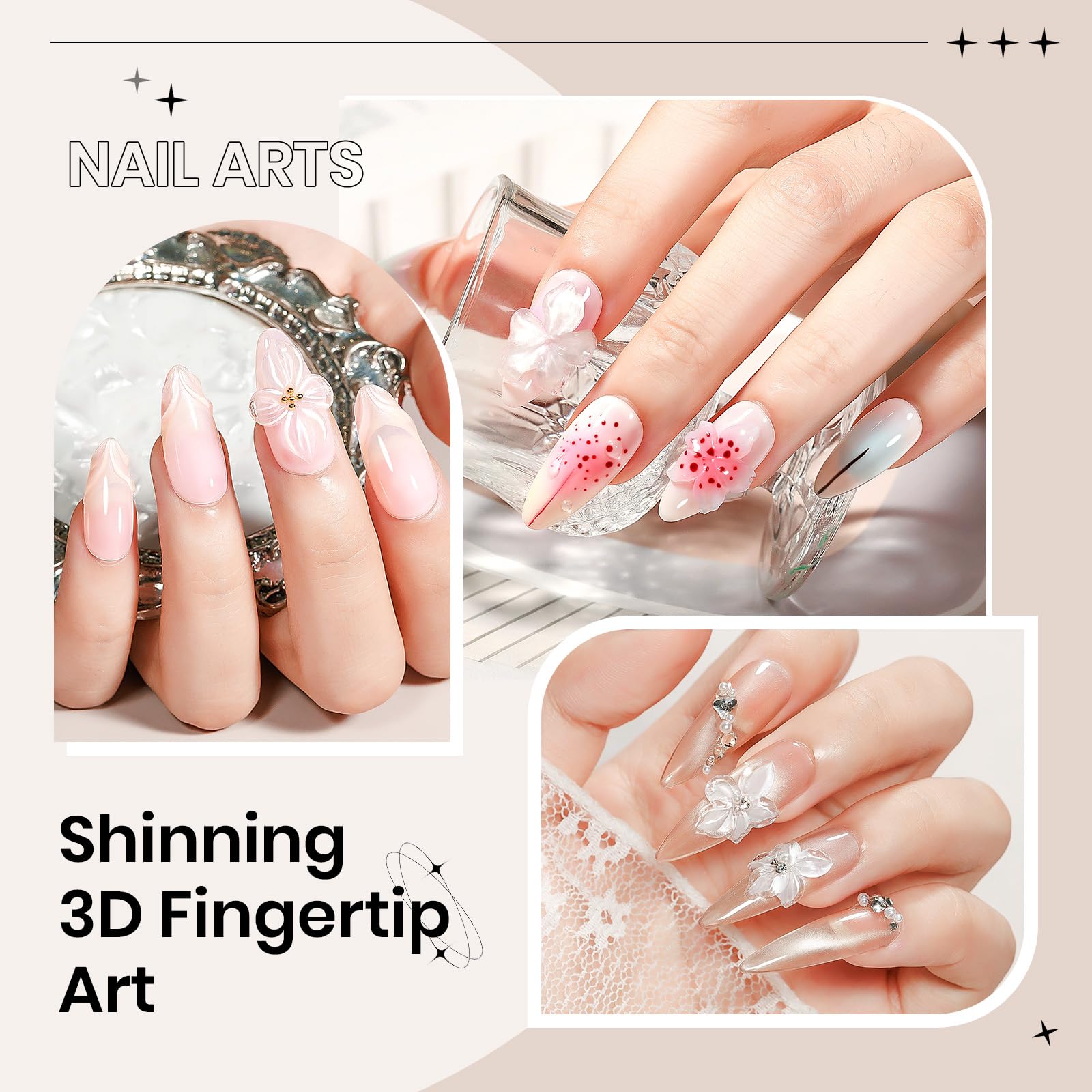 Supwee nail gel applied to a nail extension form