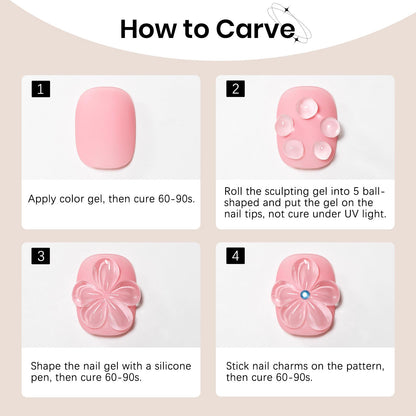 Professional DIY manicure using clear 3D sculpting gel