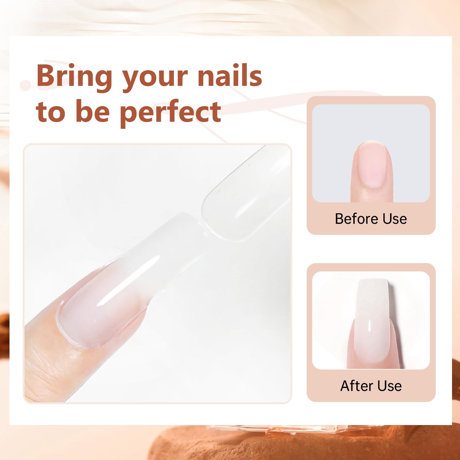 Solid builder gel texture demonstration for nail art