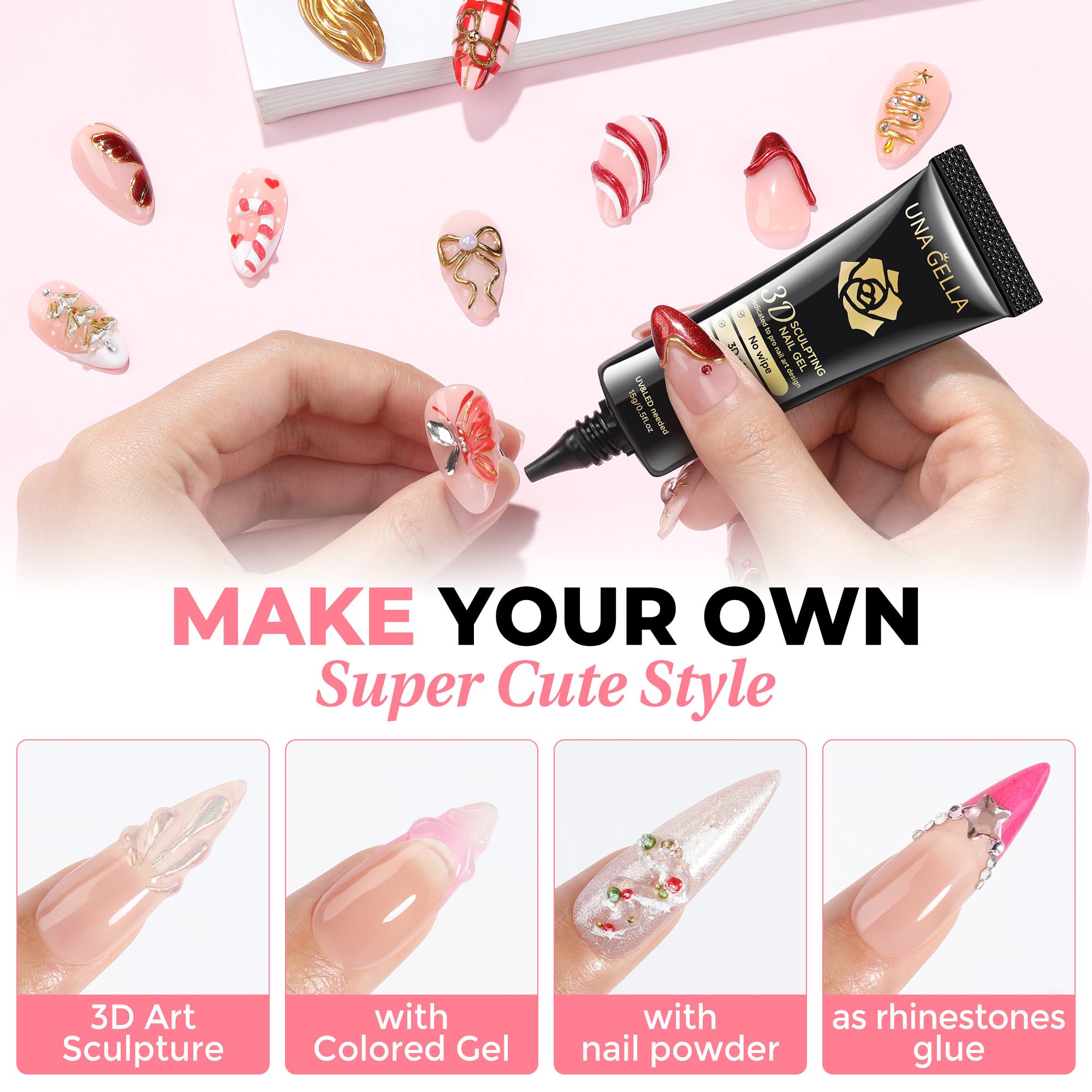 Applying chrome powder with Una Gella 3D gel