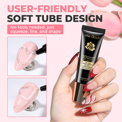 Clear sculpting gel used for 3D nail designs