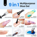 Beetles 9 in 1 nail adhesive demonstrating brush applicator detail